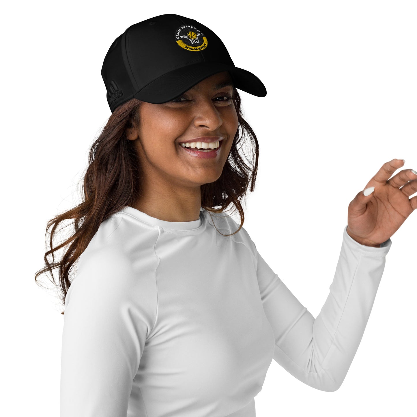 Club Amber Basketball Kilkenny Adidas Dad Hat - Designed by Moon Behind The Hill Available to Buy at a Discounted Price on Moon Behind The Hill Online Designer Discount Store