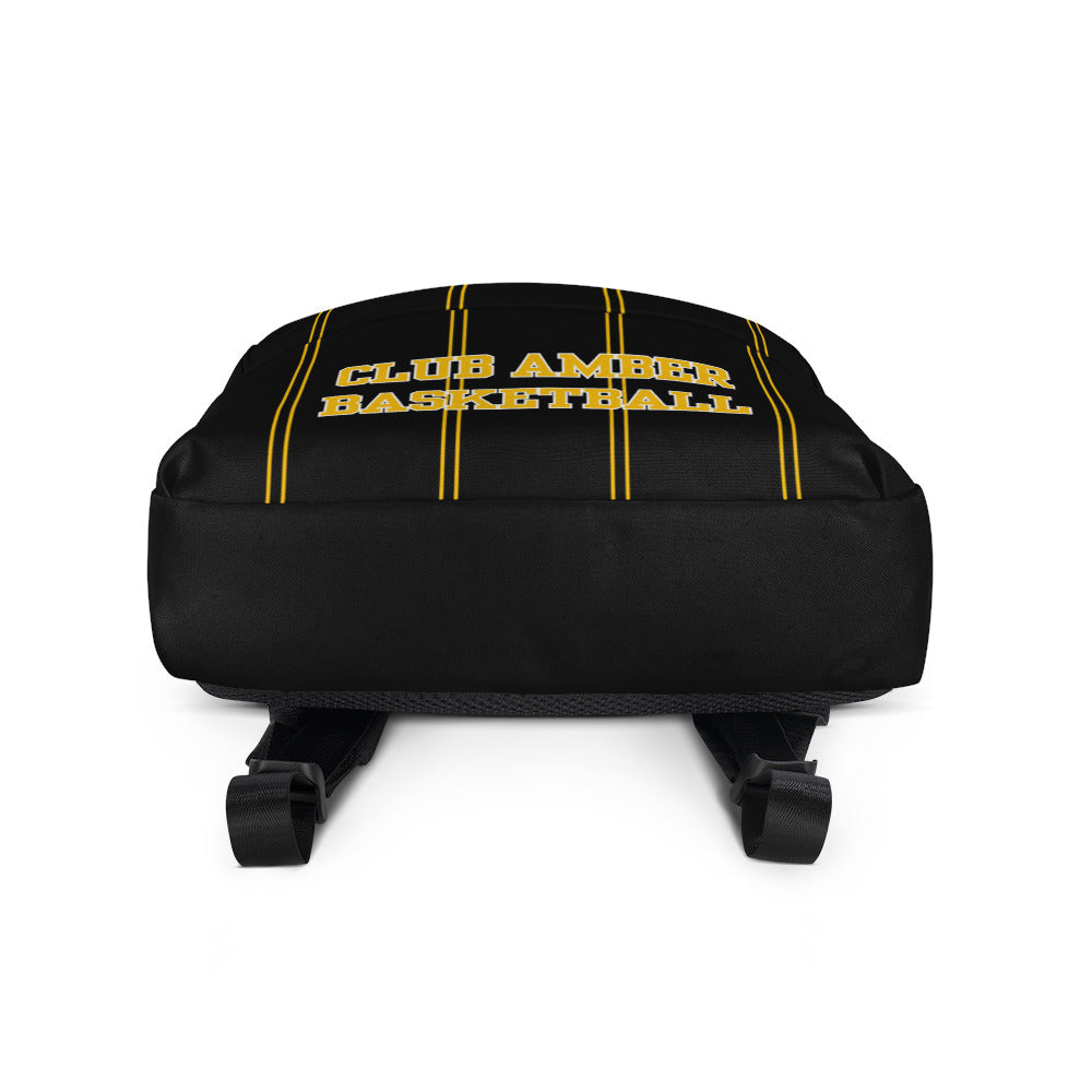 Medium Travel Backpack by Moon Behind The Hill for unisex in polyester & mesh amber & black showcases an architectural Polyester & Mesh Medium Travel Backpack design, featuring a secure zipper, ample built-in-compartments, external-pockets, internal-pockets & laptop-compartment, and architectural backpack-strap for a sophisticated look.