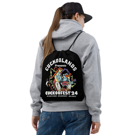Gym Drawstring Backpack by Moon Behind The Hill for unisex in cotton polyester black & print features a stately Cotton Polyester Gym Drawstring Backpack design, showcasing a secure drawstring, ample , and versatile backpack-strap & handle for a stately finish.