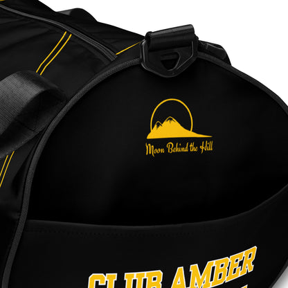 Gym Duffel Bag by Moon Behind The Hill for men in polyester amber, black & print features a refined Polyester Gym Duffel Bag design with a secure , ample internal-pockets, and versatile shoulder-strap, detachable-strap & handle for a refined aesthetic.