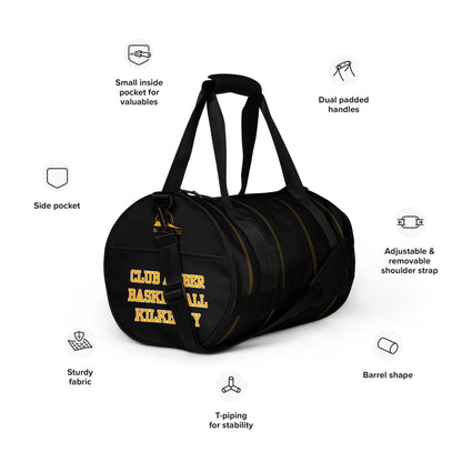 Gym Duffel Bag by Moon Behind The Hill for men in polyester amber, black & print features an refined Polyester Gym Duffel Bag design with a secure , refined internal-pockets, and versatile shoulder-strap, detachable-strap & handle for a refined finish.
