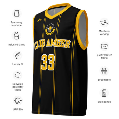 Club Amber #33 Unisex Basketball Jersey 2023 - Designed by Moon Behind The Hill Available to Buy at a Discounted Price on Moon Behind The Hill Online Designer Discount Store