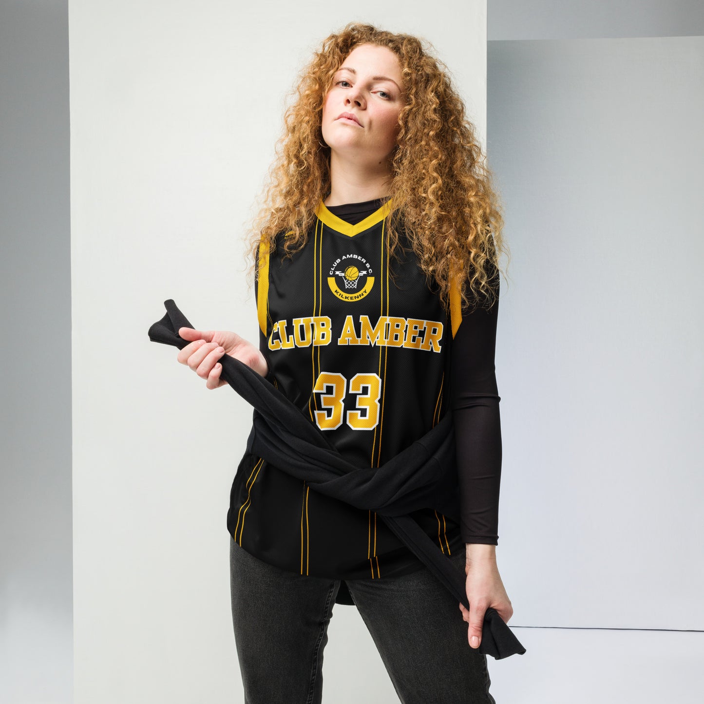 Club Amber #33 Unisex Basketball Jersey 2023 - Designed by Moon Behind The Hill Available to Buy at a Discounted Price on Moon Behind The Hill Online Designer Discount Store