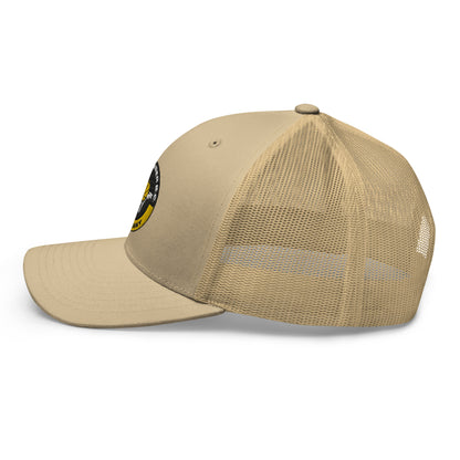 Club Amber Basketball Kilkenny Trucker Cap - Designed by Moon Behind The Hill Available to Buy at a Discounted Price on Moon Behind The Hill Online Designer Discount Store