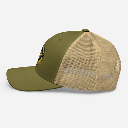 Club Amber Basketball Kilkenny Trucker Cap - Designed by Moon Behind The Hill Available to Buy at a Discounted Price on Moon Behind The Hill Online Designer Discount Store