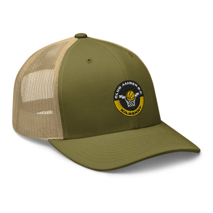 Club Amber Basketball Kilkenny Trucker Cap - Designed by Moon Behind The Hill Available to Buy at a Discounted Price on Moon Behind The Hill Online Designer Discount Store