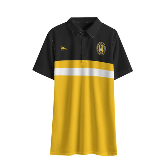 O'Riada's Golf Society Black & Amber Men's Polo Shirt | Birdseye