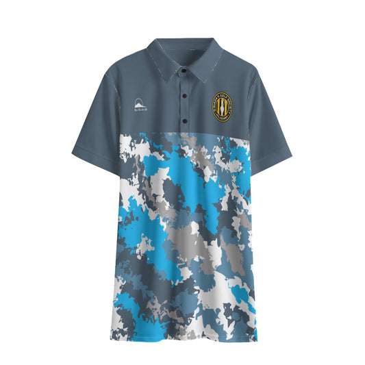 O'Riada's Golf Society Blue & Grey Camo Men's Polo Shirt | Birdseye