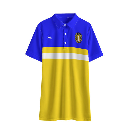 O'Riada's Golf Society Blue & Gold Men's Polo Shirt | Birdseye