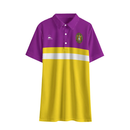 O'Riada's Golf Society Purple & Gold Men's Polo Shirt | Birdseye