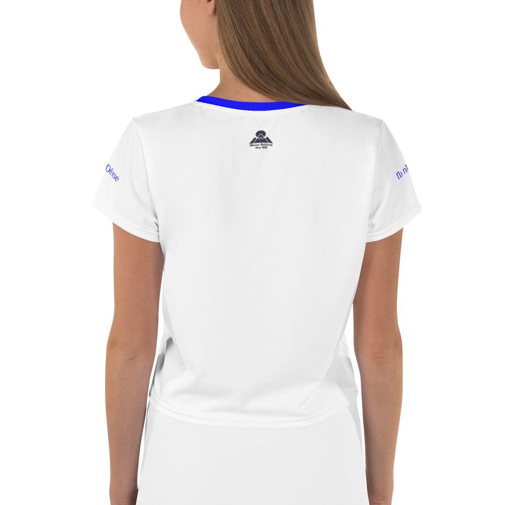 Women's Port Lairge 1950s Retro Waterford Supporters Crop Tee designed by Moon Behind The Hill available from Moon Behind The Hill's Women's Clothing range