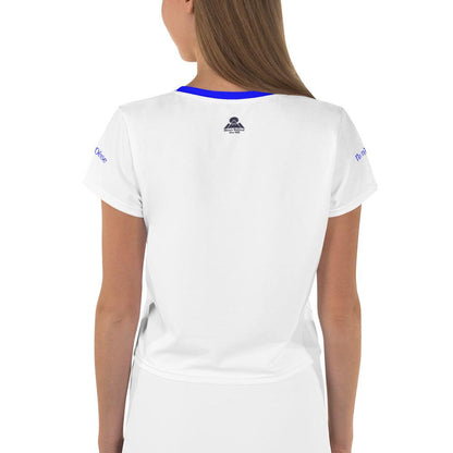 Women's Port Lairge 1950s Retro Waterford Supporters Crop Tee designed by Moon Behind The Hill available from Moon Behind The Hill's Women's Clothing range