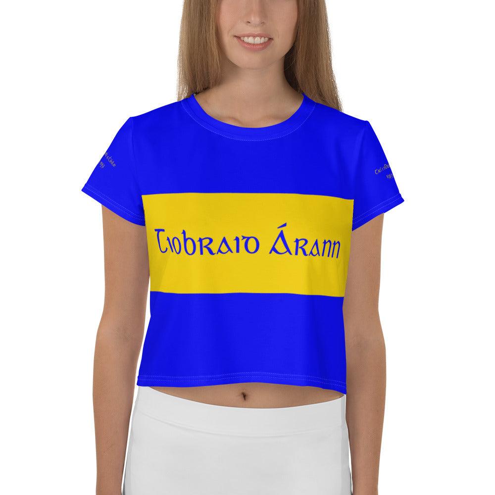 Women's Tipperary 3 in Row 1951 Retro Supporters Crop Tee designed by Moon Behind The Hill available from Moon Behind The Hill's Custom Made Apparel range