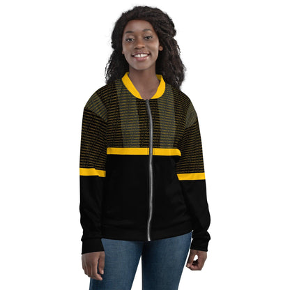 Cill Ċainniġ Kilkenny Supporters Unisex Bomber Jacket - Designed by Moon Behind The Hill Available to Buy at a Discounted Price on Moon Behind The Hill Online Designer Discount Store
