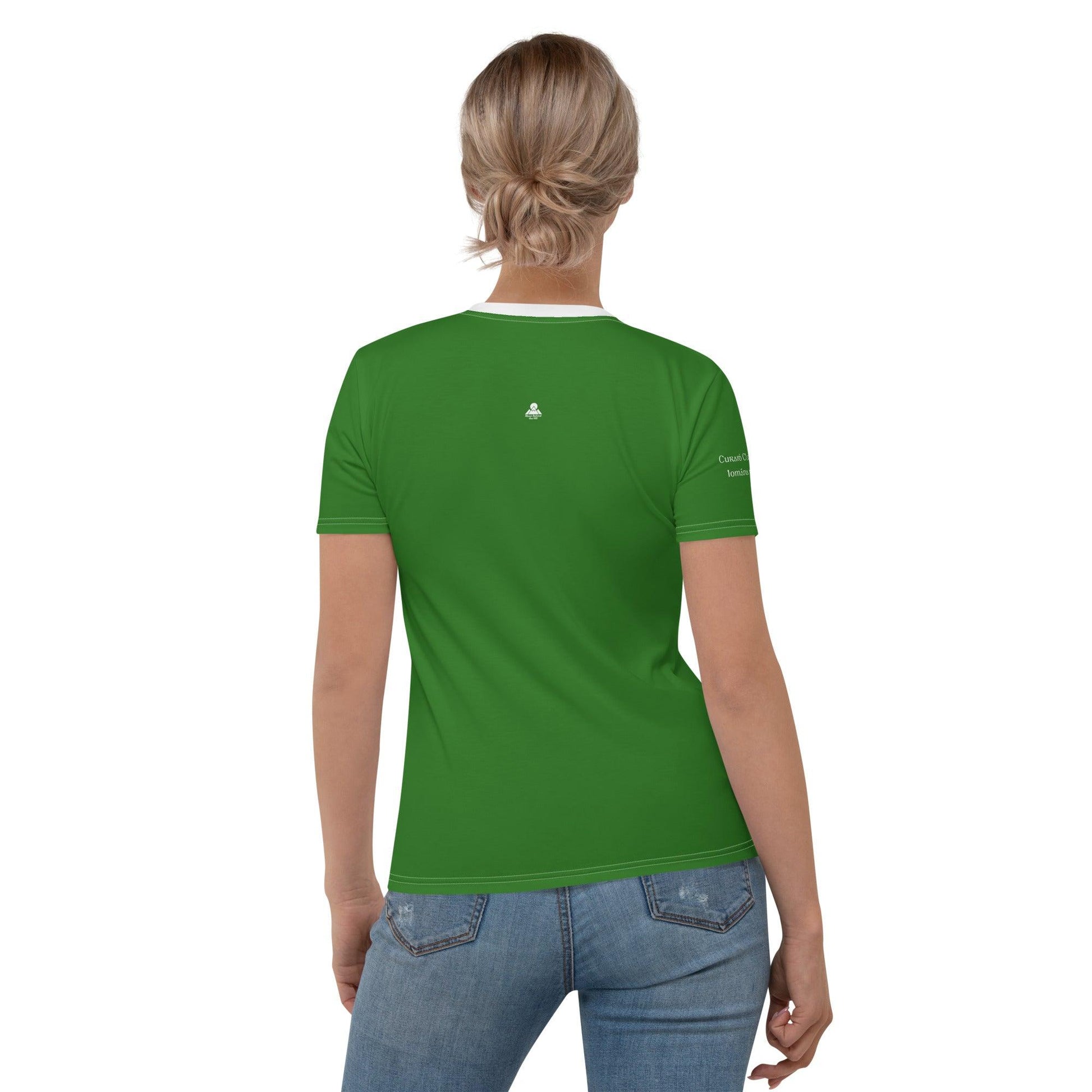 Women's Luimneaċ 1940 Retro Mick Mackey Limerick Supporter T-shirt designed by Moon Behind The Hill available from Moon Behind The Hill 's Clothing > Shirts & Tops > Womens range