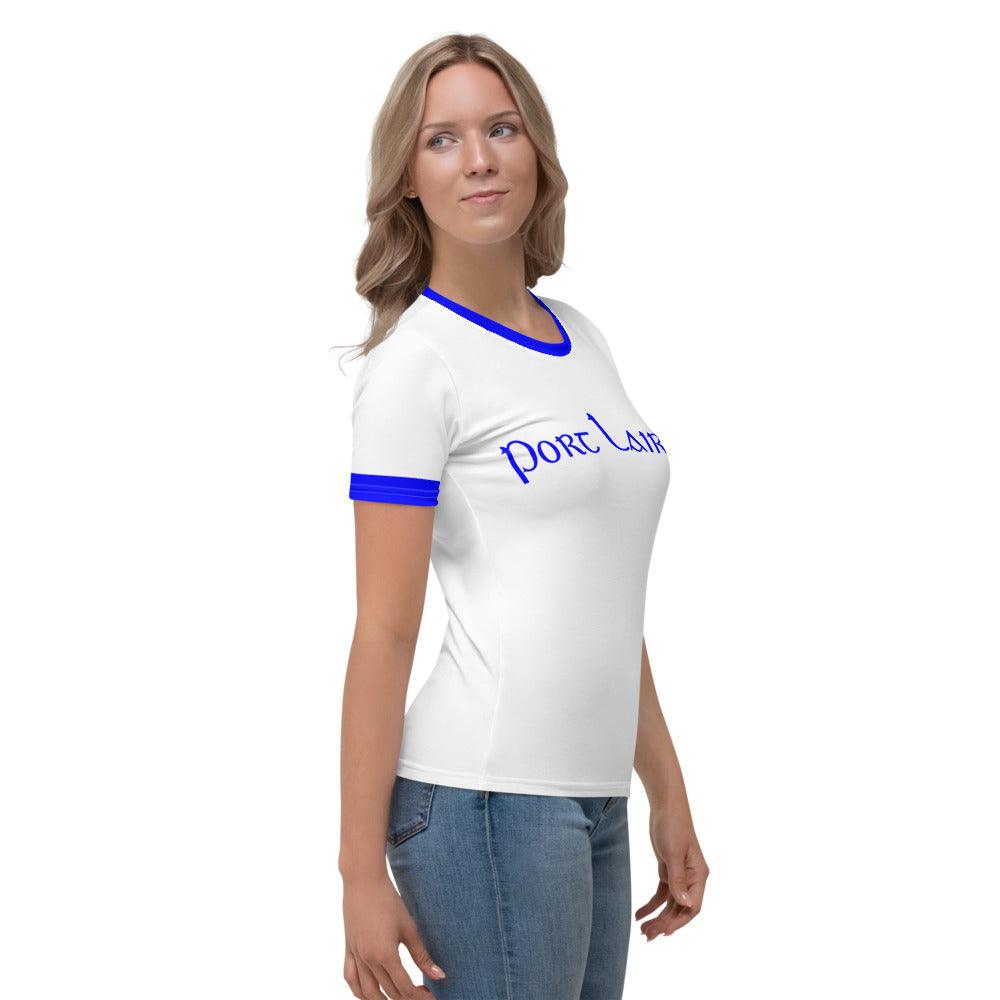 Women's Port Lairge 1950s Retro Waterford Supporters T-shirt designed by Moon Behind The Hill available from Moon Behind The Hill's Women's Clothing range