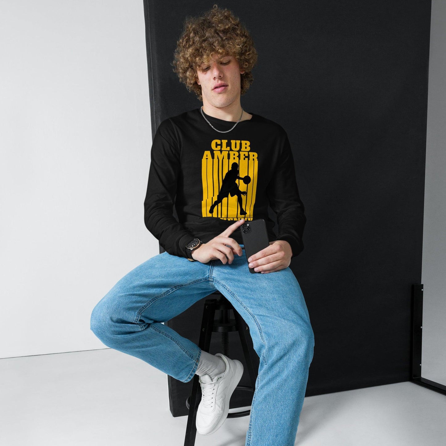 Club Amber Kilkenny Unisex Long Sleeve Tee - Designed by Moon Behind The Hill Available to Buy at a Discounted Price on Moon Behind The Hill Online Designer Discount Store