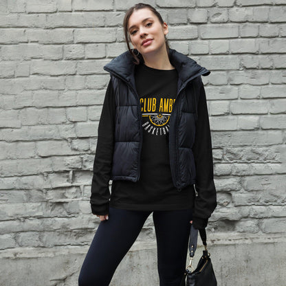 Club Amber Basketball Unisex Long Sleeve Tee - Designed by Moon Behind The Hill Available to Buy at a Discounted Price on Moon Behind The Hill Online Designer Discount Store