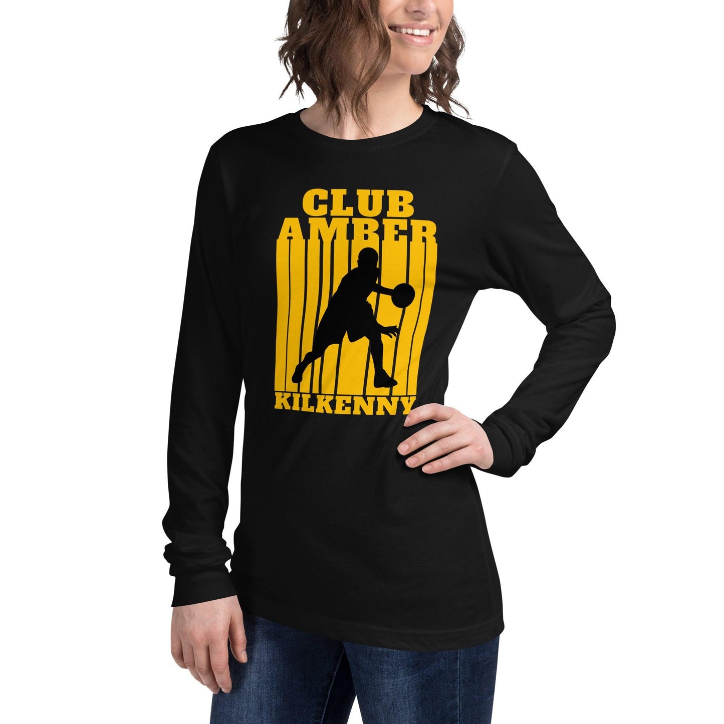 Club Amber Kilkenny Unisex Long Sleeve Tee - Designed by Moon Behind The Hill Available to Buy at a Discounted Price on Moon Behind The Hill Online Designer Discount Store